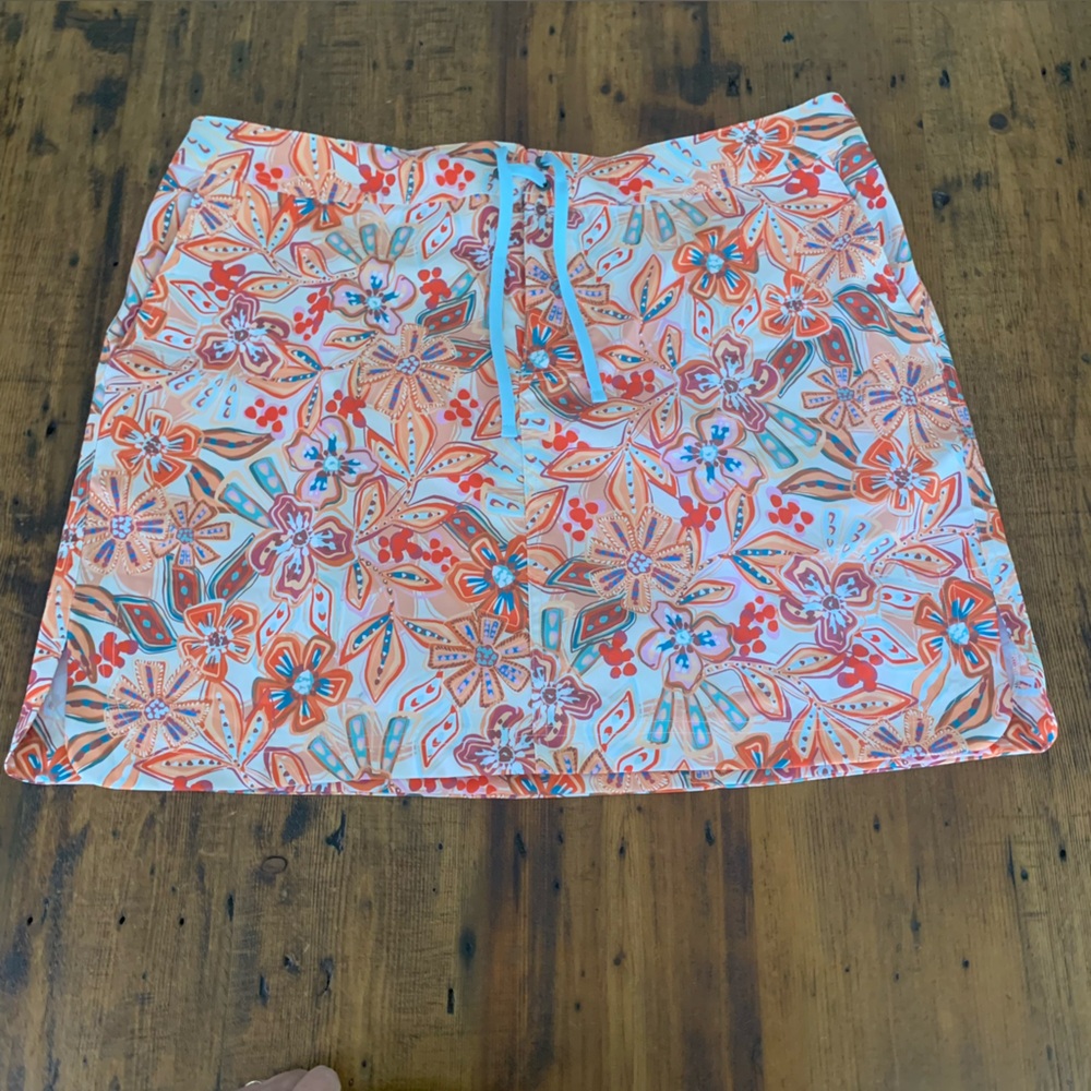 Ripskirt Hawaii Pinwheel Tropical Front Tie Skirt QuickDry Beach Travel Sz XXL